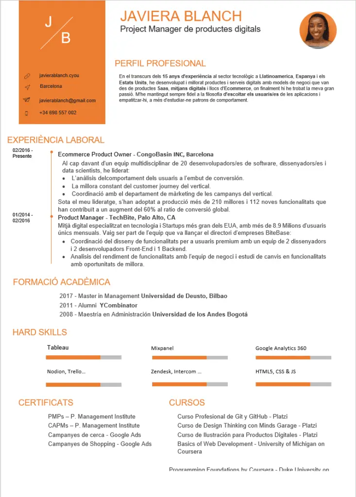 descargar plantilla curriculum catala gratis